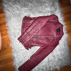Forever 21 faux leather jacket maroon